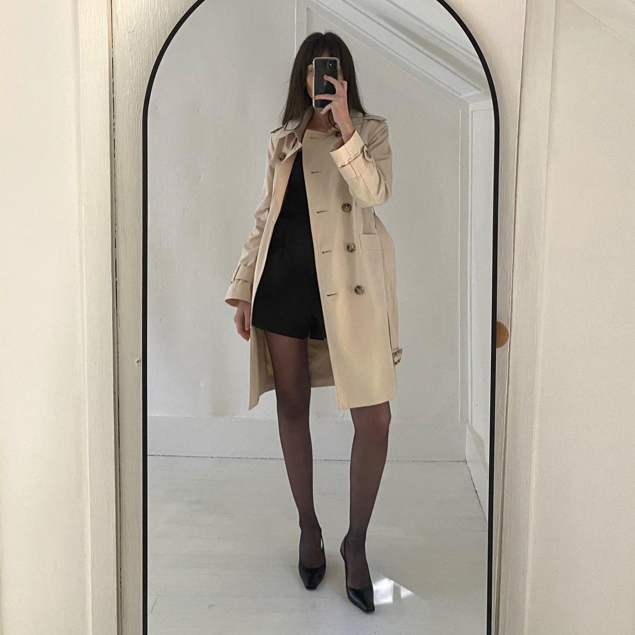 London Fog Double Breasted Trench Coat Size PXS