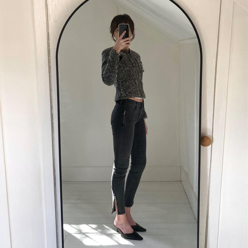 J Brand Tali Skinny Zipper Jeans in Grey Cascade Size 26