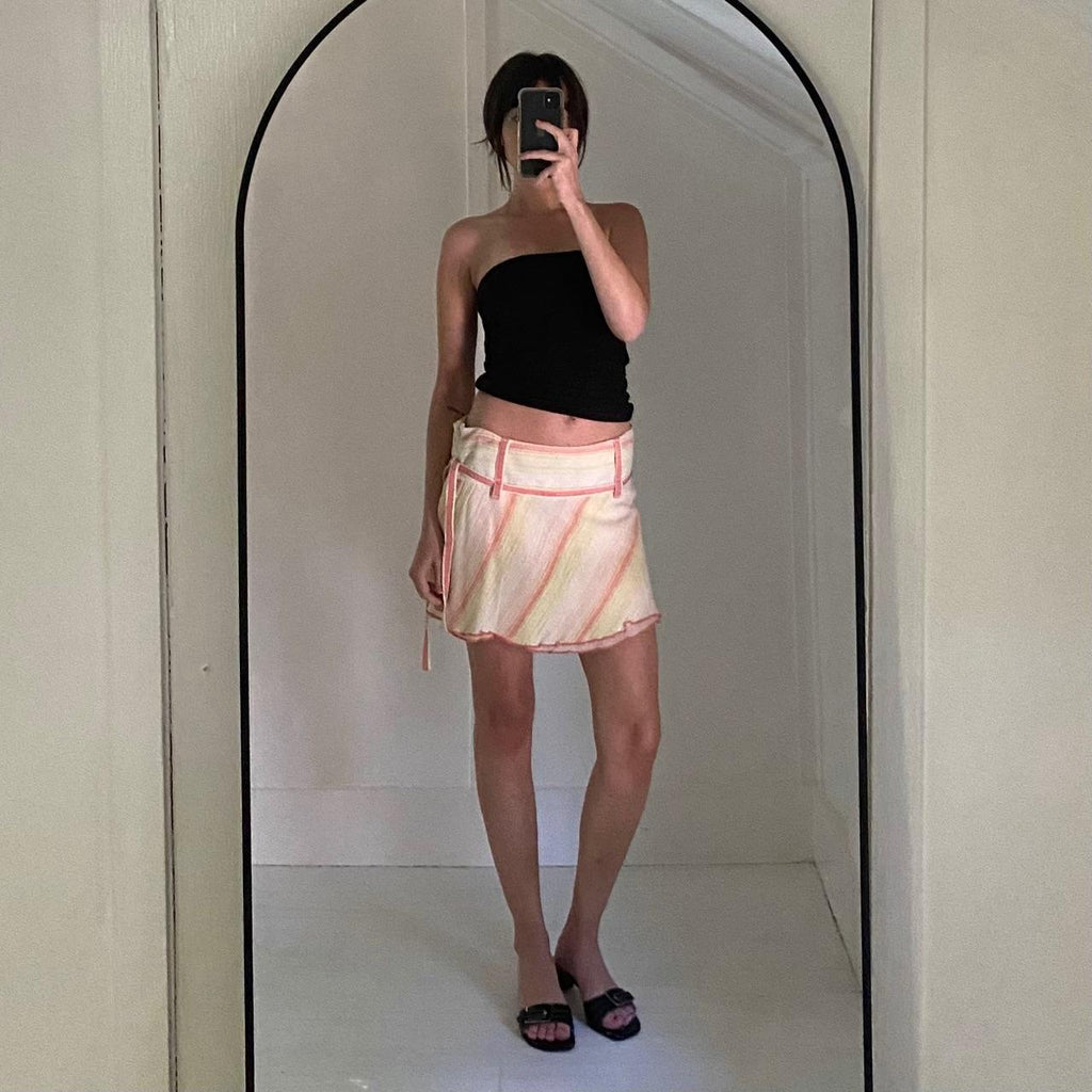 RipCurl Vintage Y2K Sunseeker Mini Skirt in Peach NWT Size 7