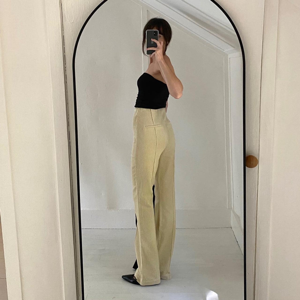 Remain Birger Christensen Floral Corduroy Pants in Wood Ash Size 4