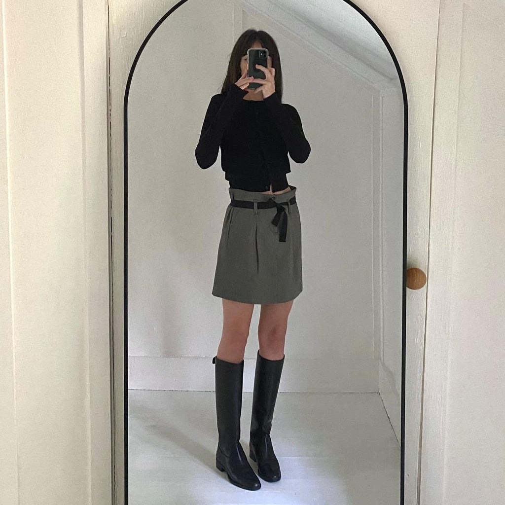 Gap Vintage Y2K Wool Belted Mini Skirt Size 1
