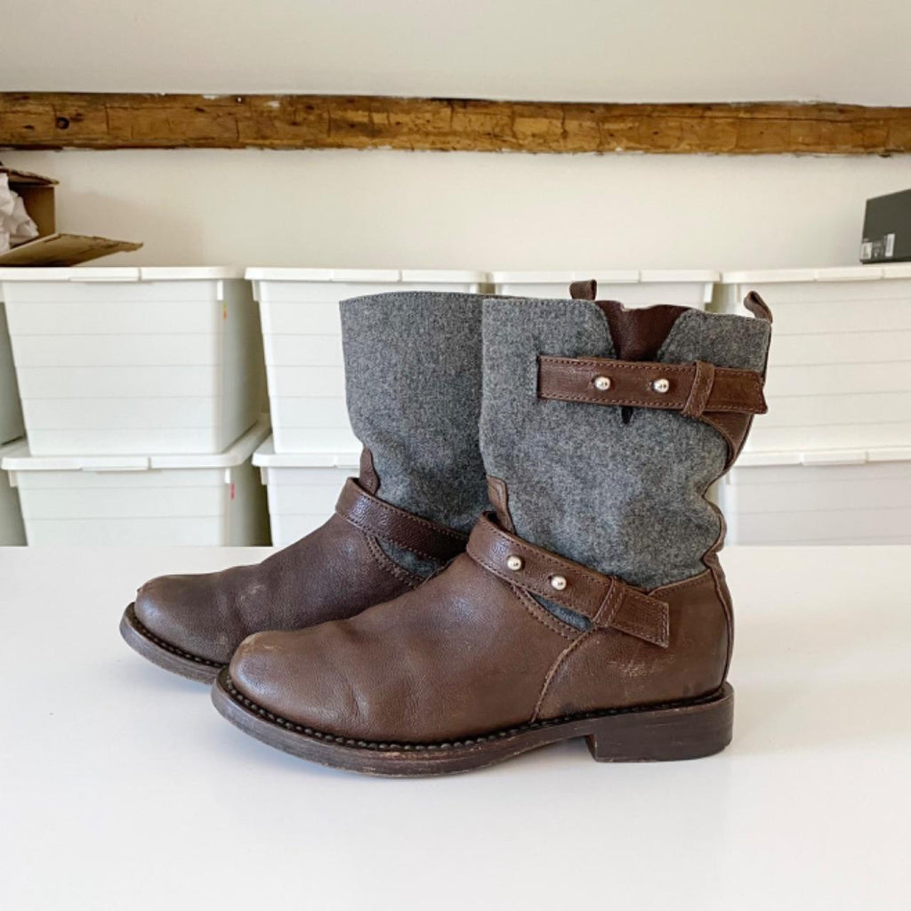Rag & Bone Leather Mid-Calf Moto Biker Boots Size 6
