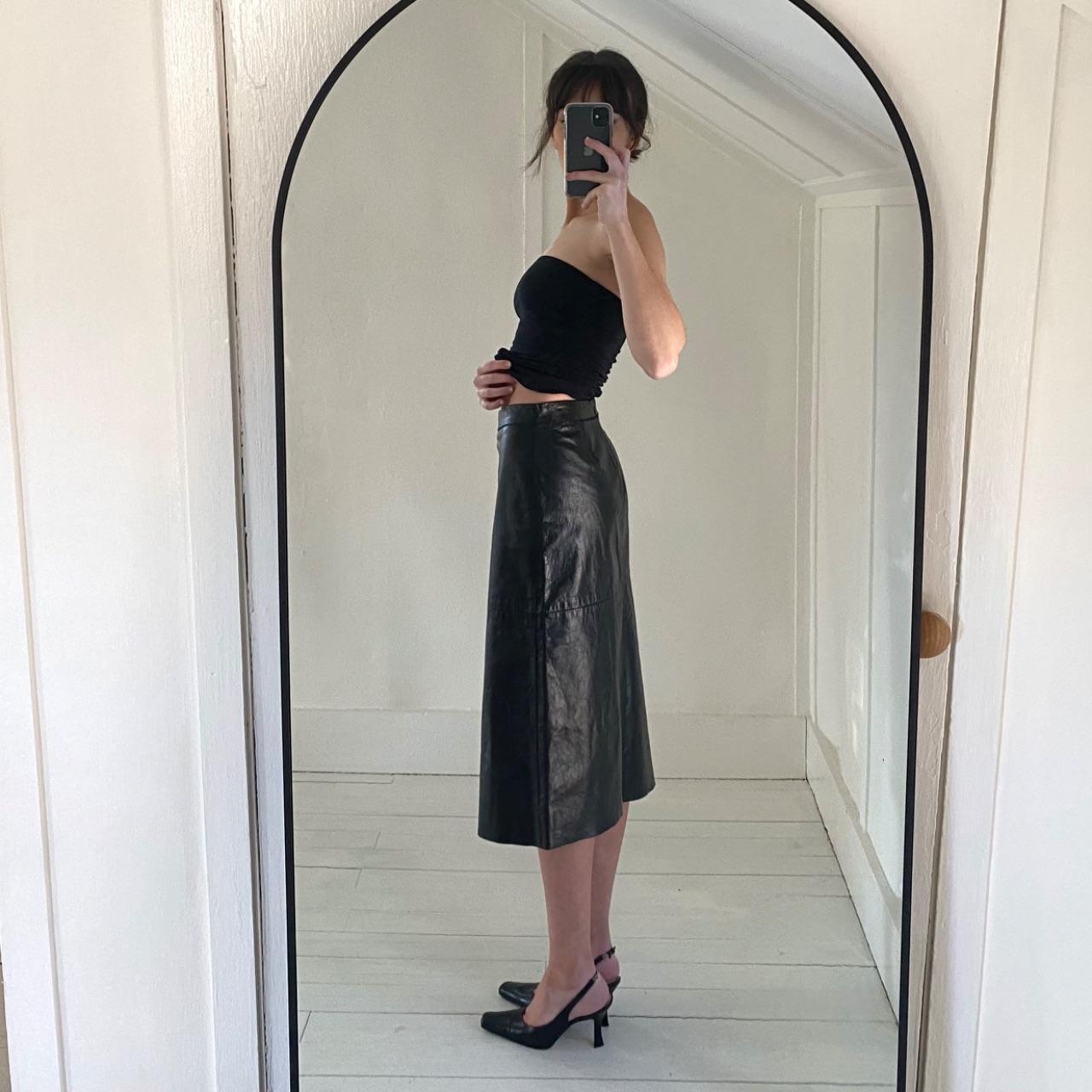 Gap Vintage ‘00 Leather Midi Skirt Size 1