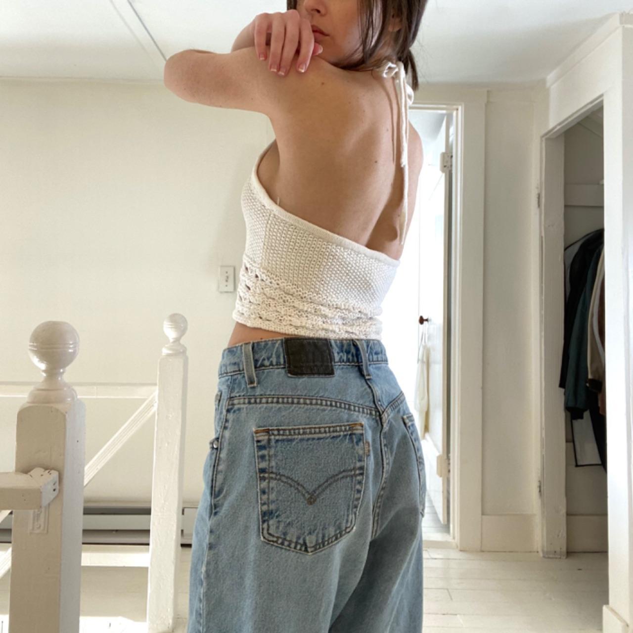 Moda Int’l Vintage 90s Crochet Knit Halter Top Size XS