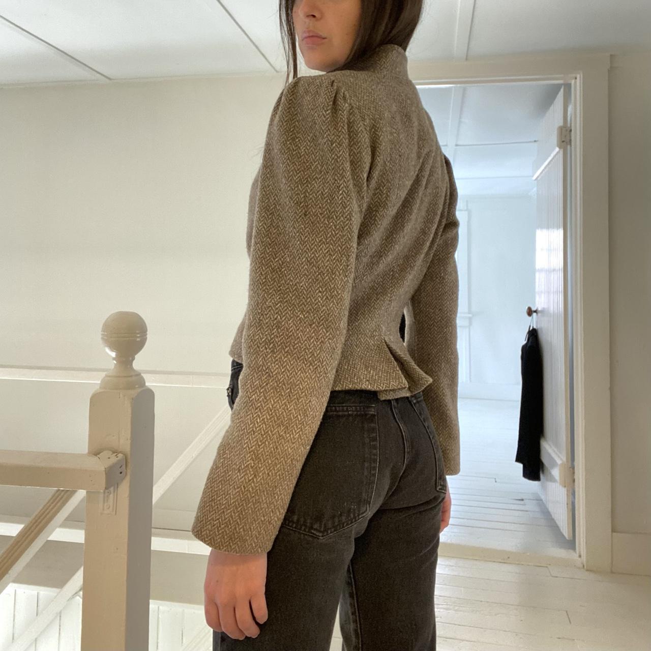 Body English Vintage 80s Wool Herringbone Blazer Jacket Size 9/10