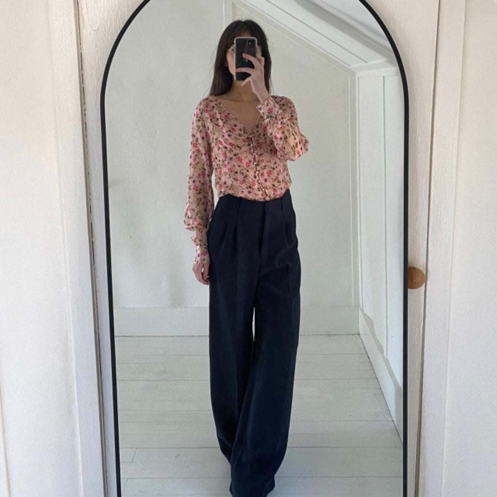 Cami NYC The Hope Silk Sheer Floral Bodysuit in Geranium Size XS