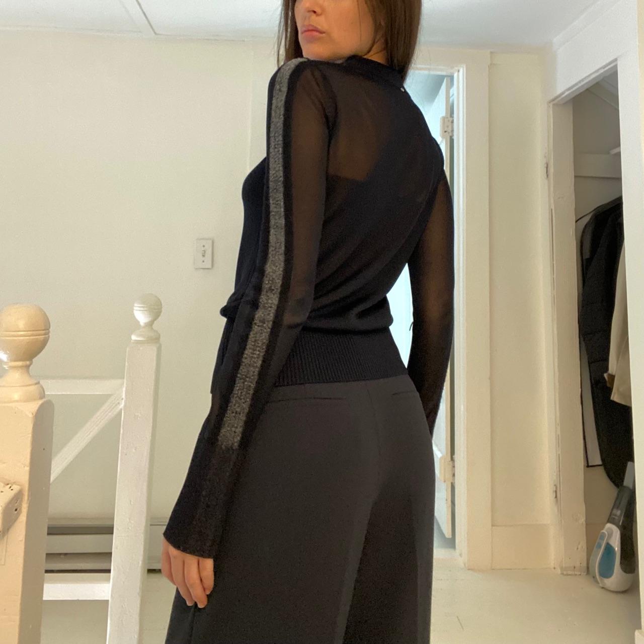 Sportmax Sheer Mesh Mock Neck Top Size XS