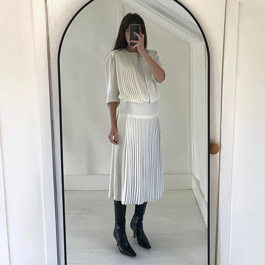 Positive Attitude Vintage 80s Pleated Drop Waist Midi Dress Size 3-4