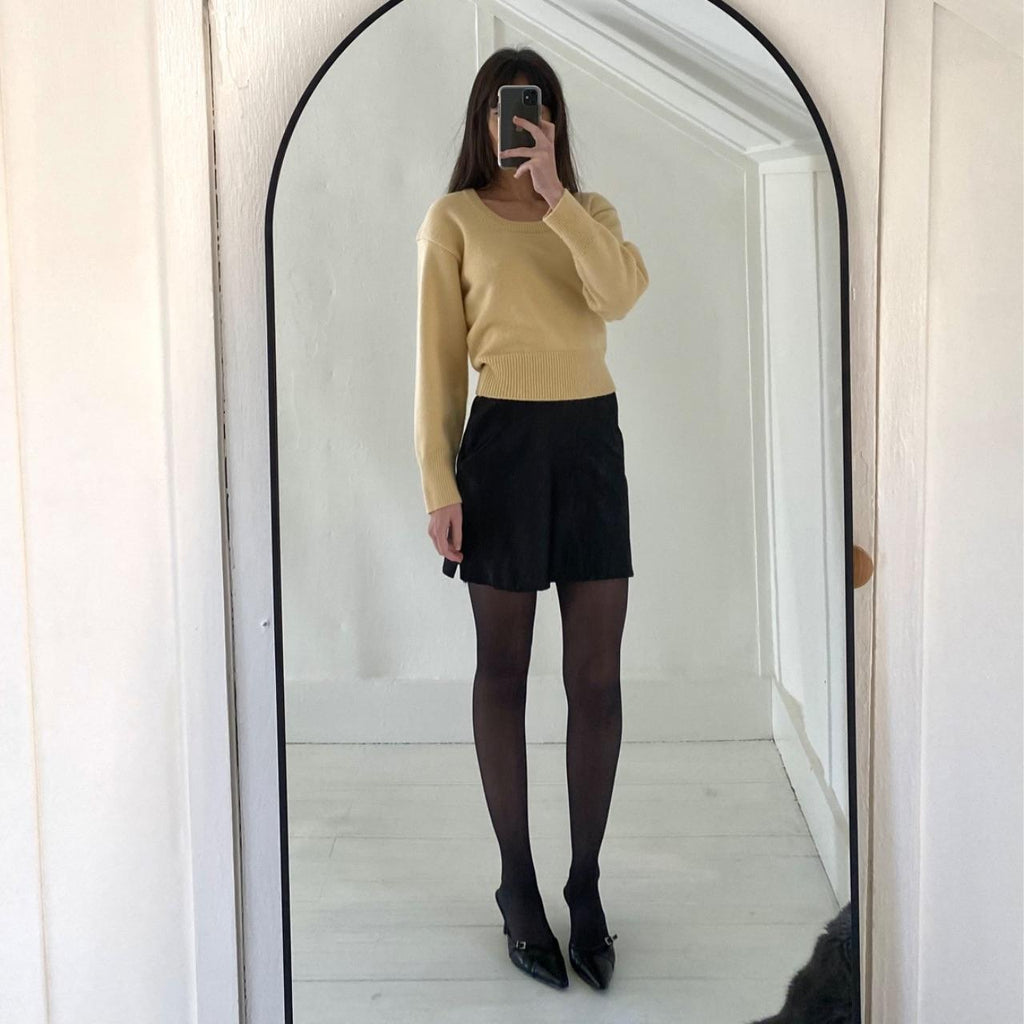 Blossom Wool Cashmere Knit Scoop Neck Sweater Size S