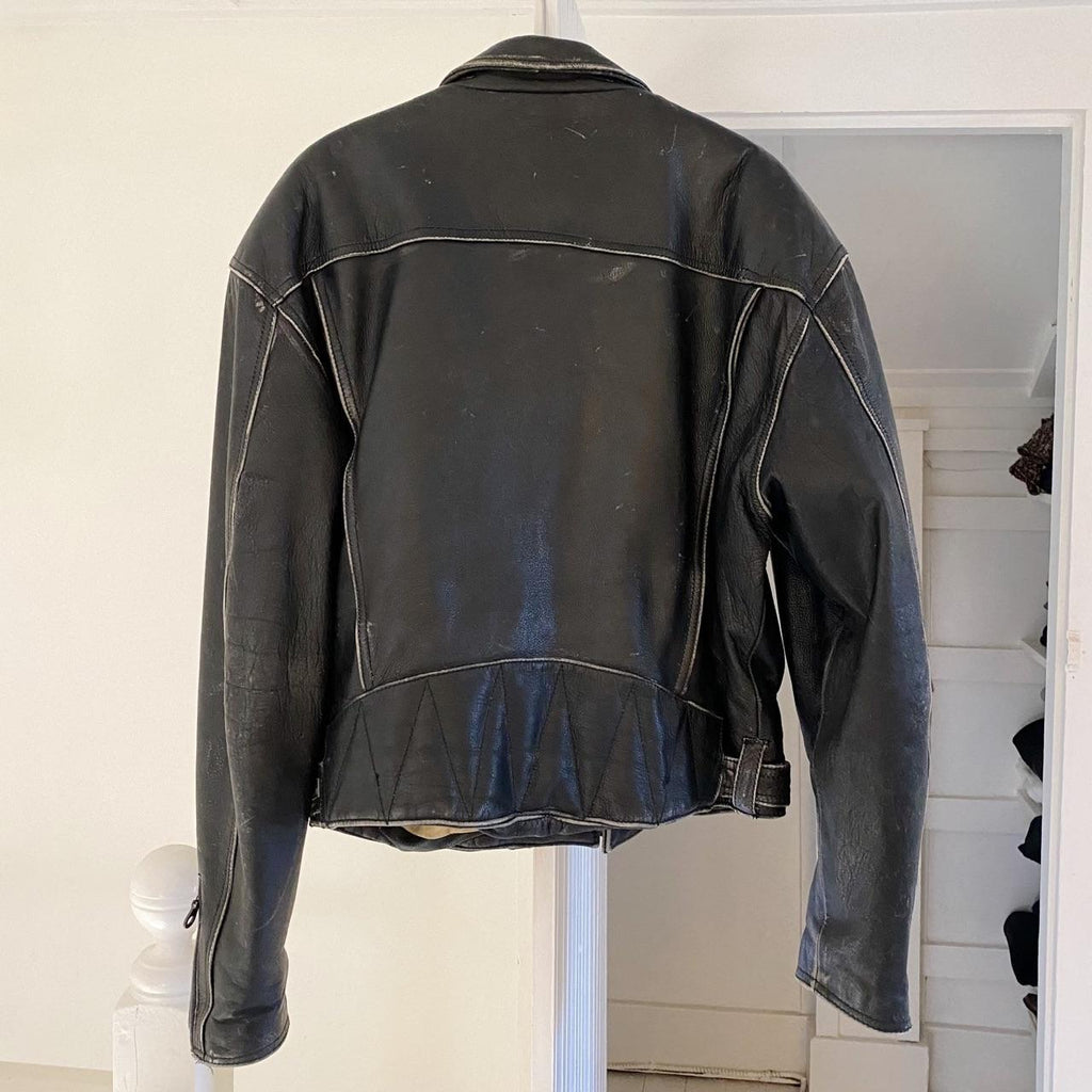 Harley Davidson Metal Masterpieces Vintage 90s Leather Riding Jacket Size M