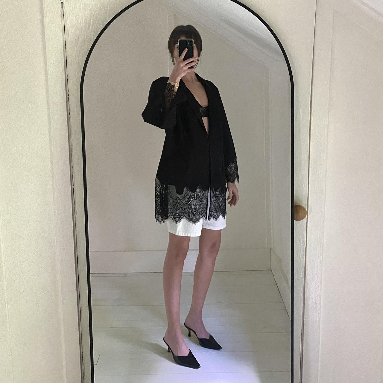 Black Label by Chico’s Lace Trim Blazer Jacket Size 3