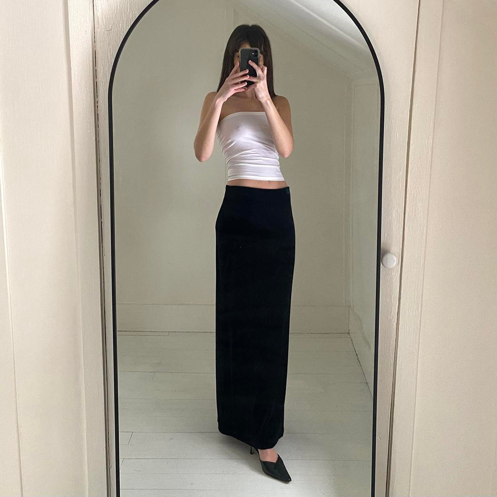 ASAP Saks Fifth Avenue Vintage 80s Velvet Maxi Skirt Size L