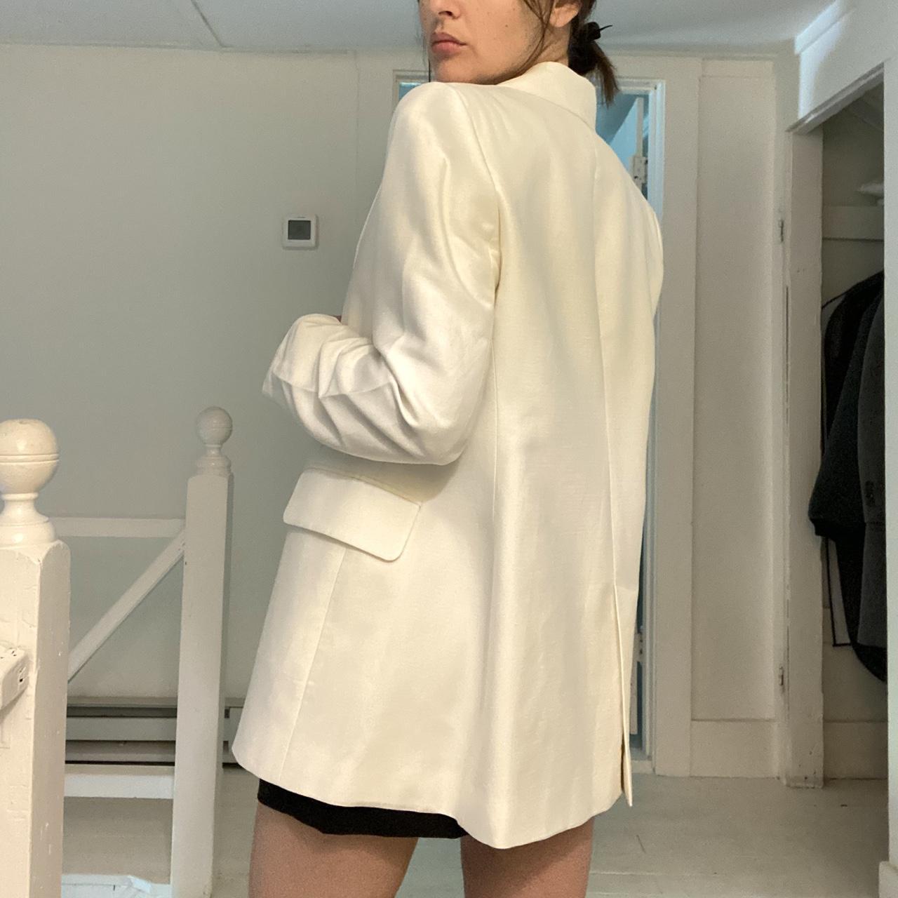 Banana Republic Hourglass Italian Viscose-Linen Blazer in Vanilla Ivory Size 2P