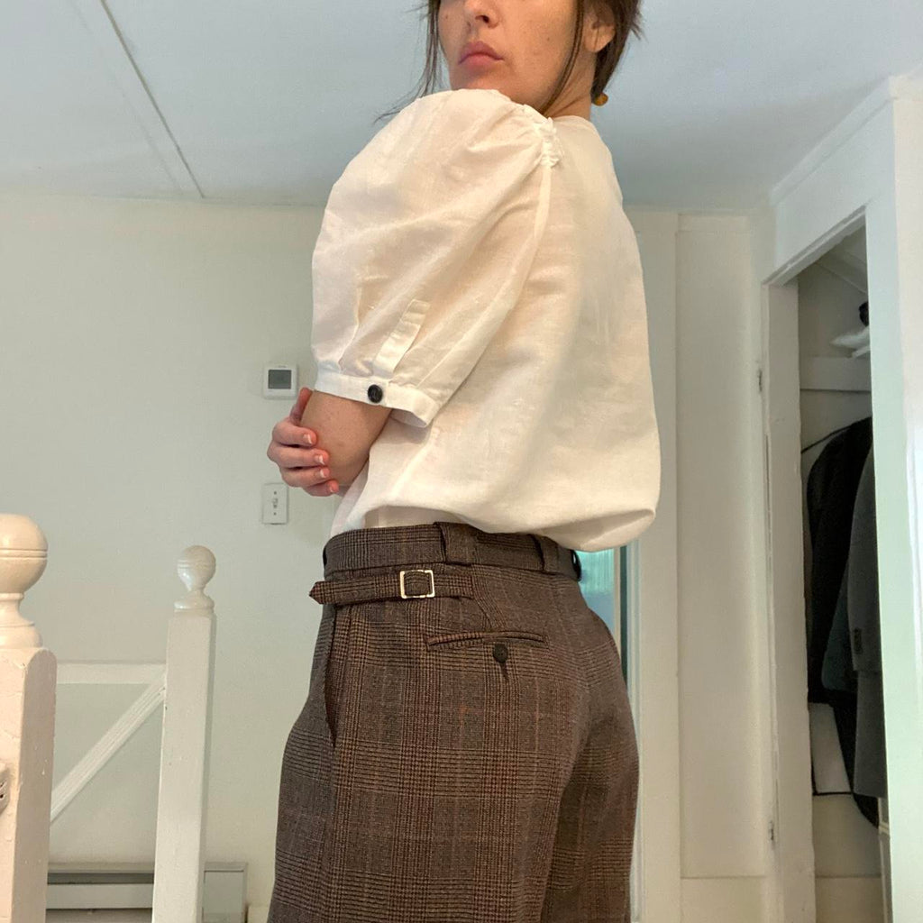 G. Label by Goop Marcia Linen Puff Sleeve Top in White Size 8