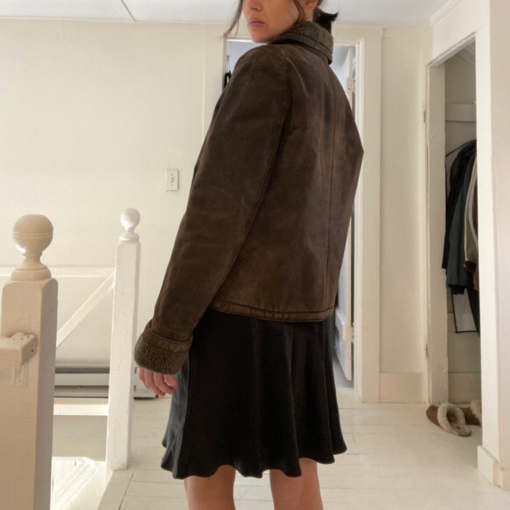 Hugo Buscati Collection Vintage 90s Shearling Leather Jacket Size S