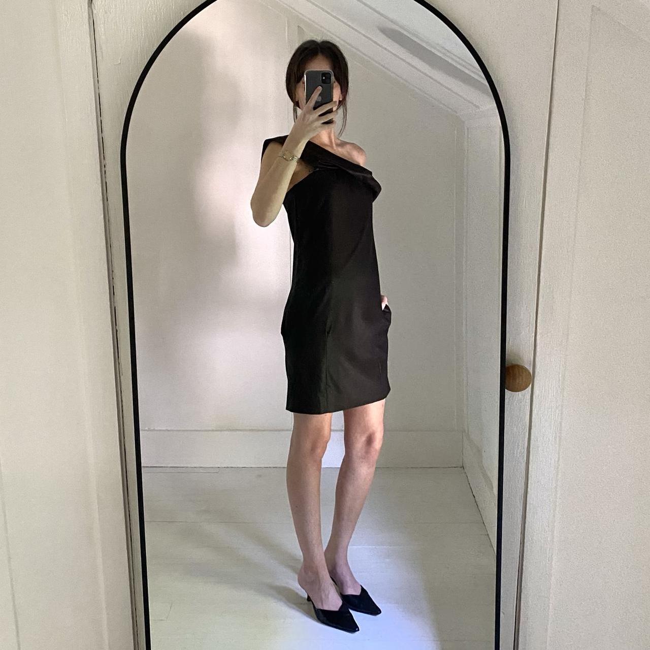 Chloé Vintage Y2K Zip Strap Accent Mini Dress in Anthracite Size 34