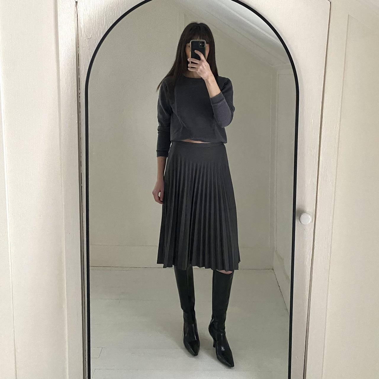 Hugo Buscati Collection Vintage 90s Wool Pleated Midi Skirt Size 8