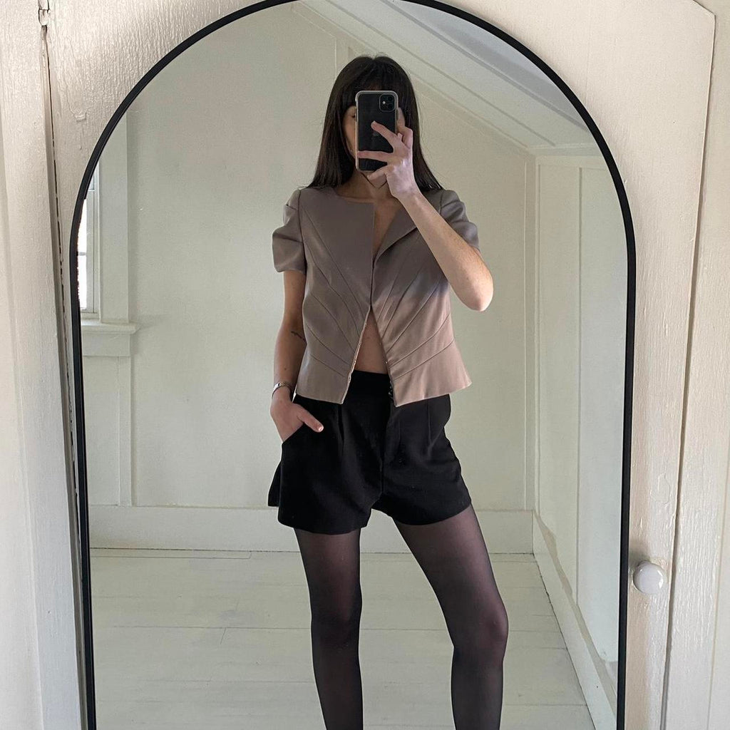 Mario Serrani Italy Hook & Eye Paneled Blazer Jacket Size 8