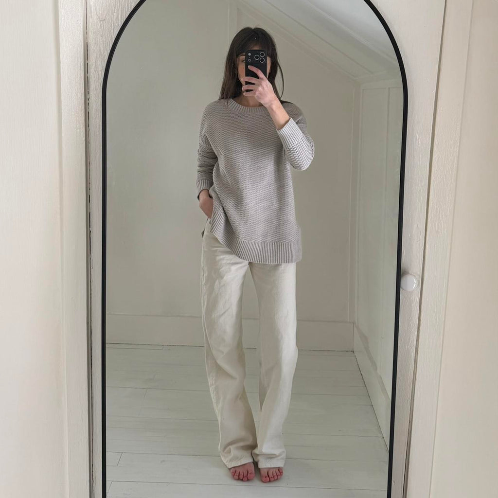 Gap Stitchy Oversized Pullover Sweater in Light Heather Grey Size M