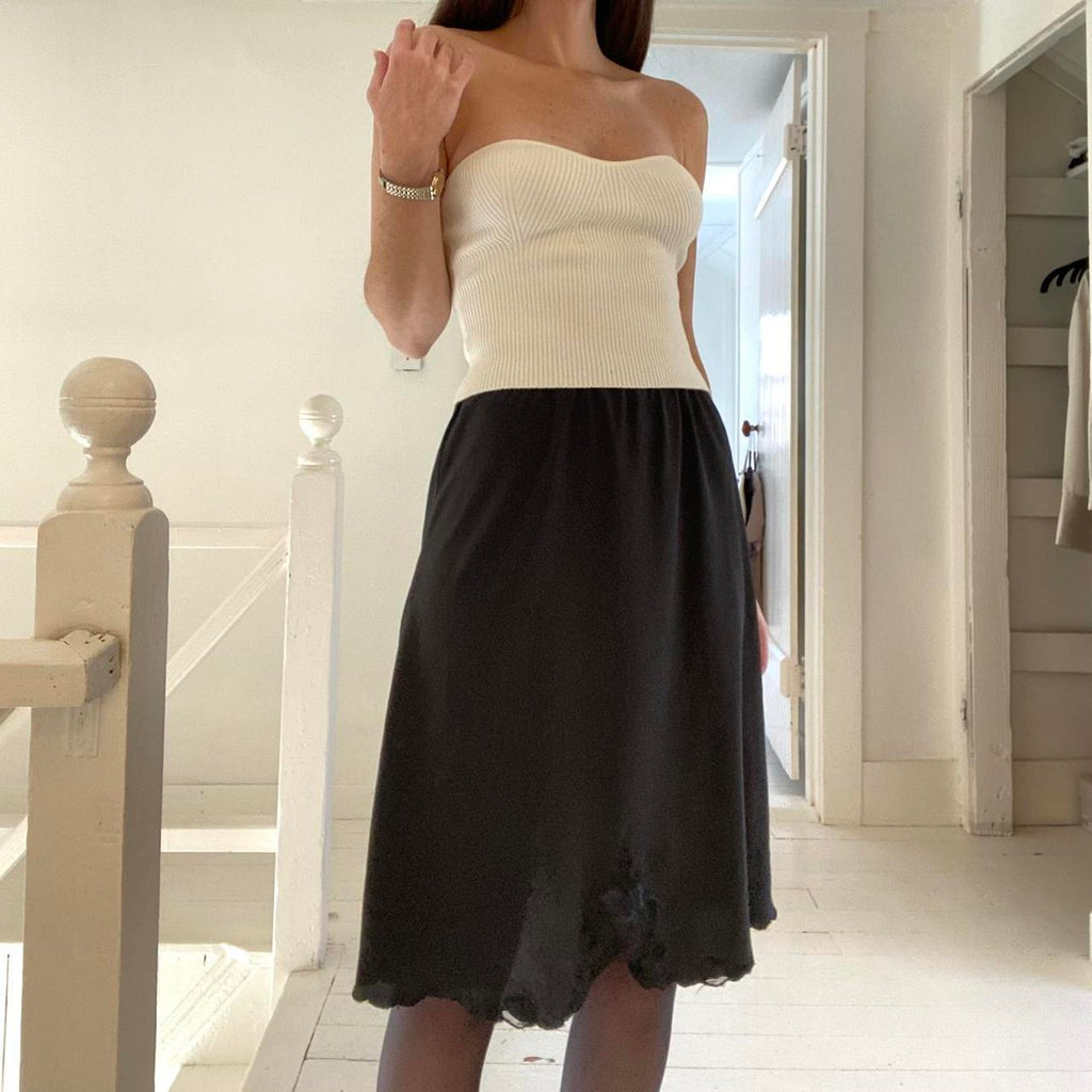 Sara Beth Vintage 80s Satin Midi Slip Skirt Size S