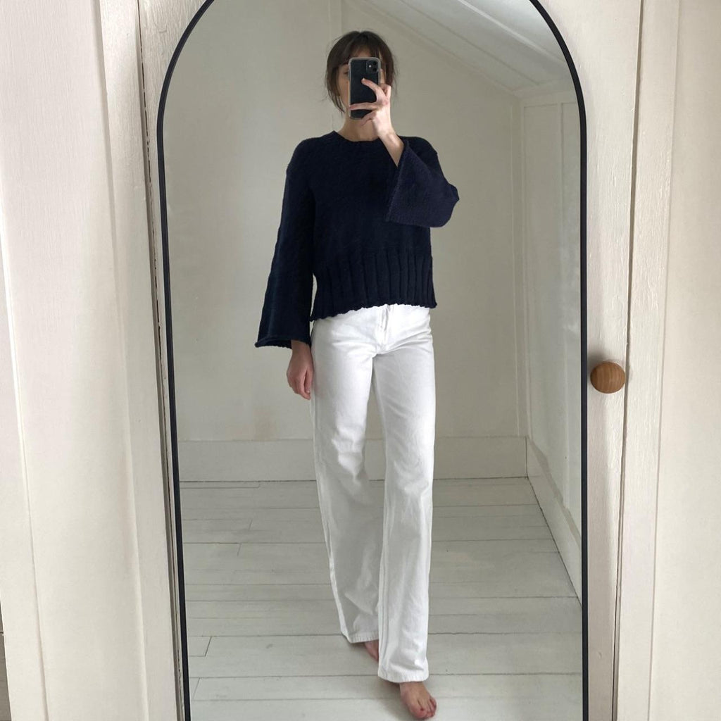 MJ. Watson Chunky Cotton Wide Sleeve Pullover Sweater Size S