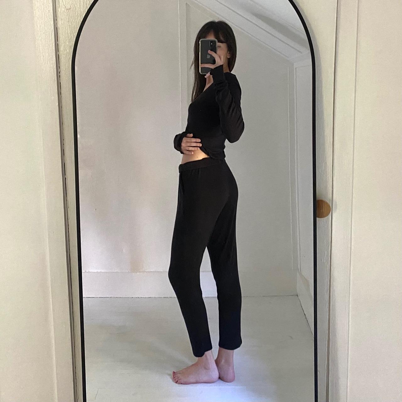 Cosabella Molly Modal Rib Knit Pajama Set in Black Size S