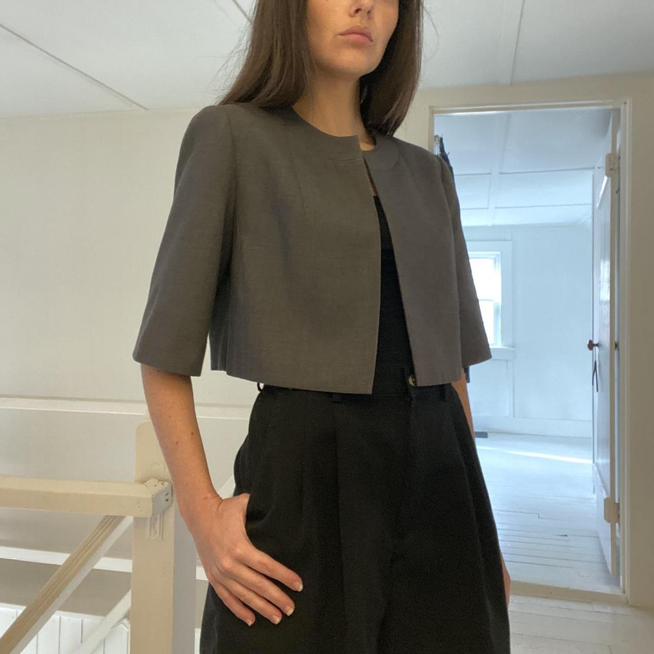 Calvin Klein Cropped Cape Blazer in Smoke Size XS/S