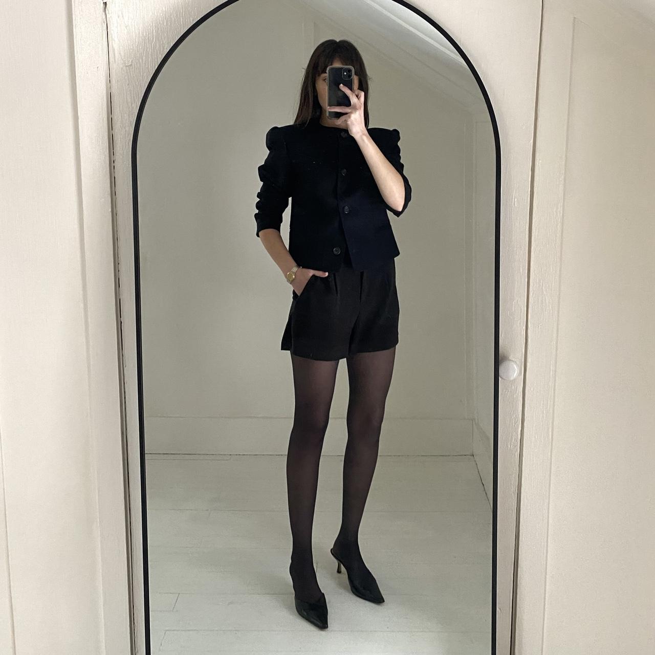 Giorgio Sant’Angelo Vintage 80s Wool Collarless Blazer Jacket Size 8