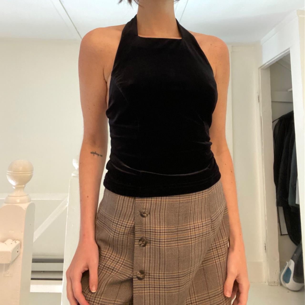 Be Smart Vintage Y2K Velvet High Neck Halter Top Size 5/6