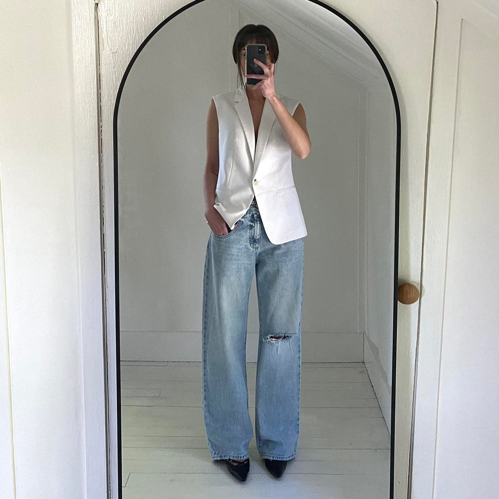 Icon Denim Bea Wide Leg Ripped Jeans Size 23