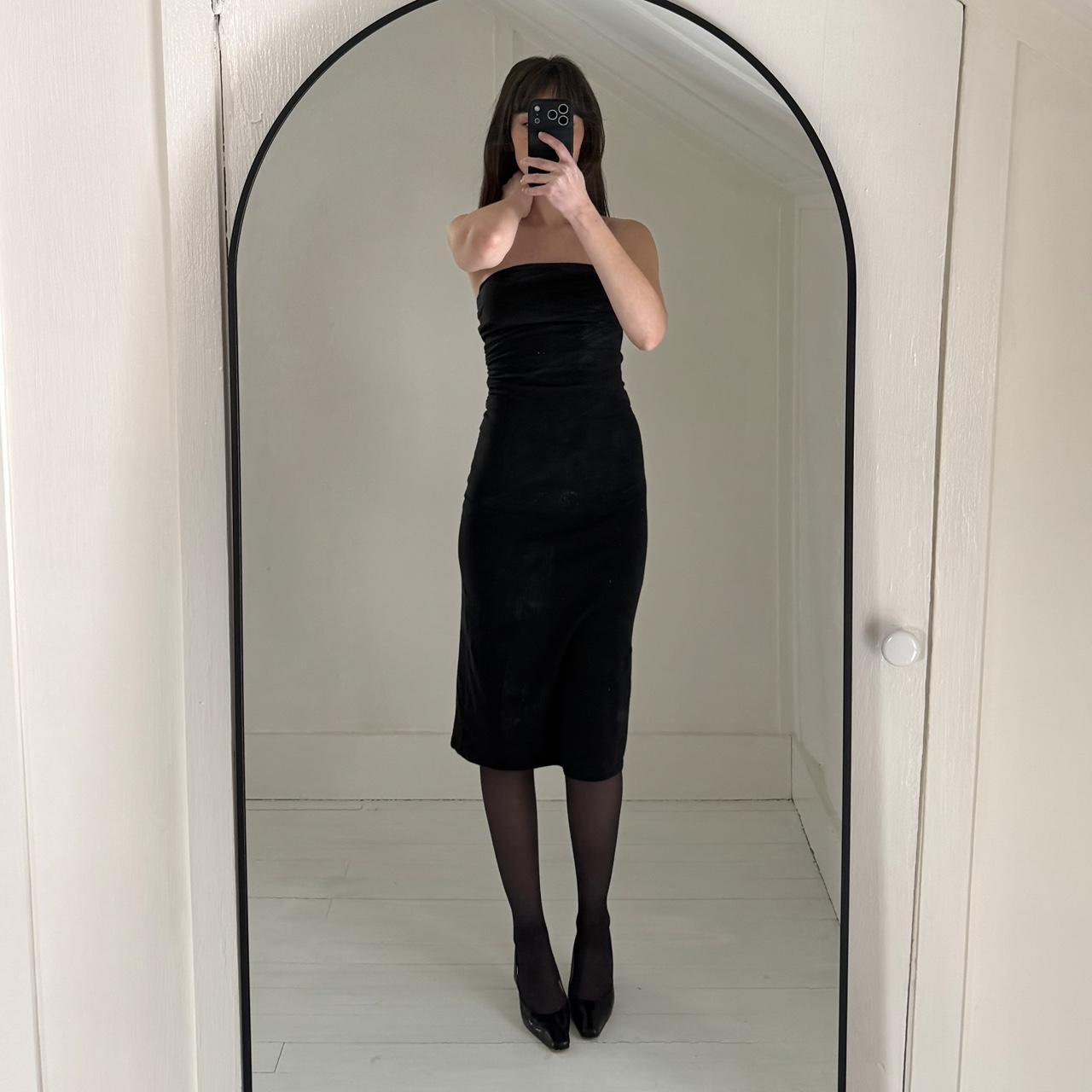 Moda International Vintage Y2K Strapless Bodycon Midi Dress Size XS