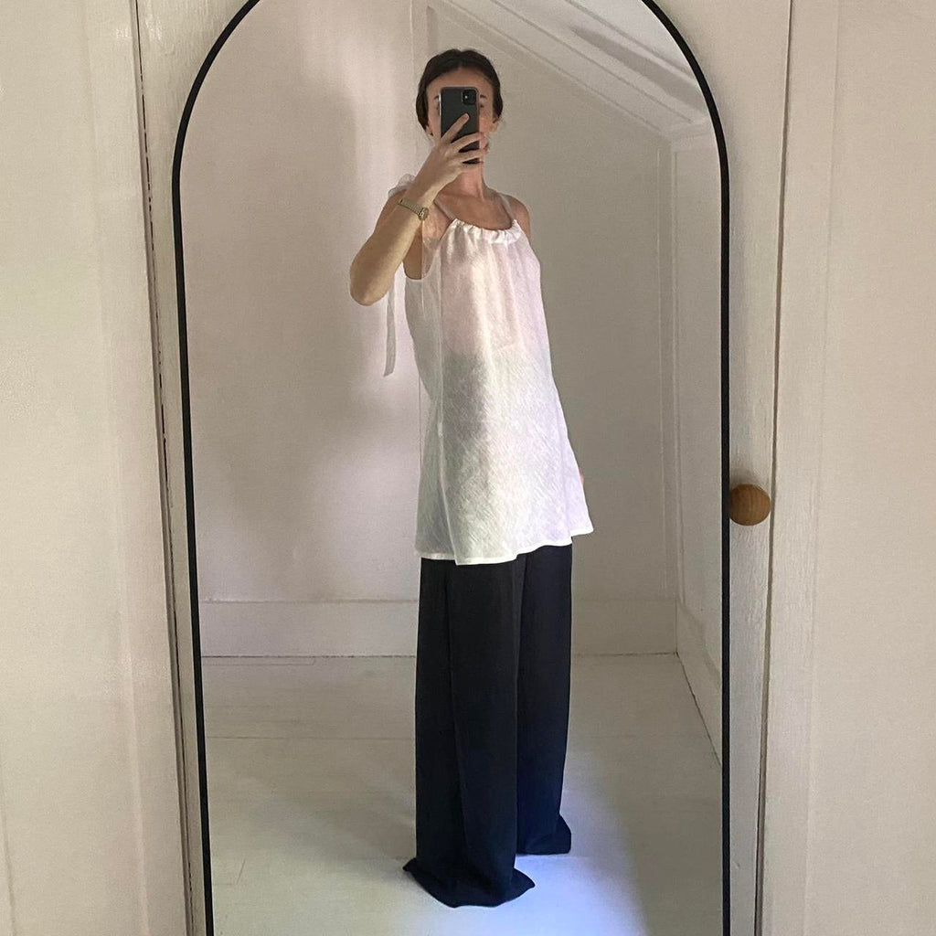 Divertimento Organza Strap Linen Tunic Top Size 1