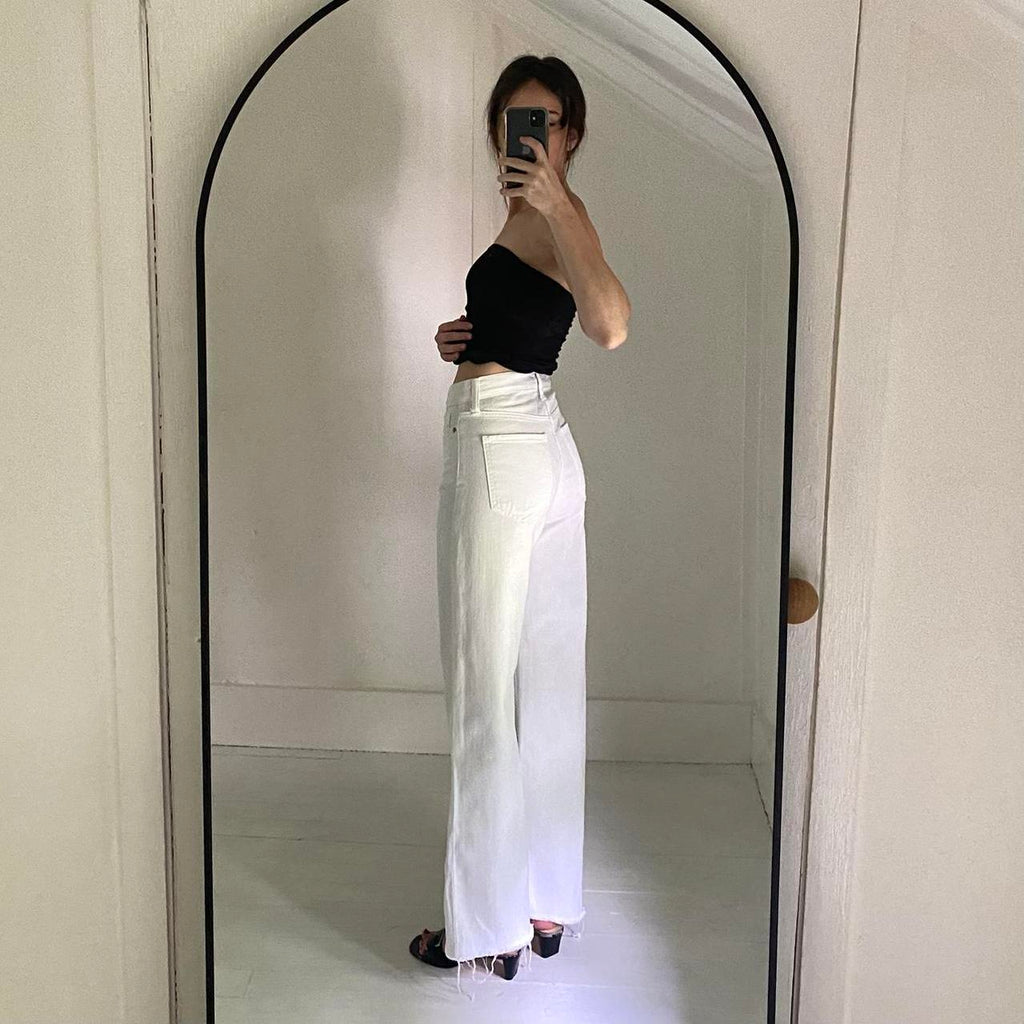 Banana Republic High Rise Wide Leg Jeans in Pure White Size 24/00 Tall