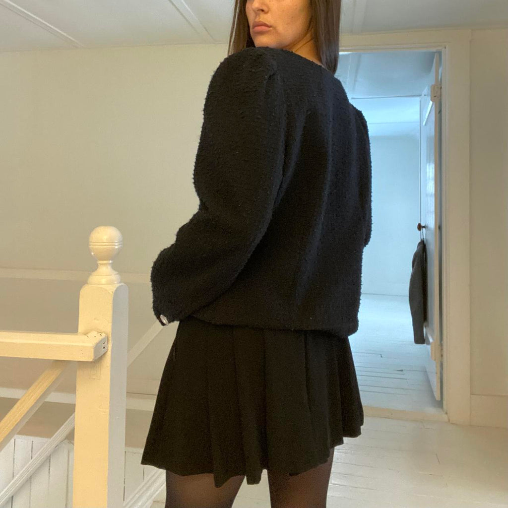 Something Navy Tweed Crop Blazer Size L