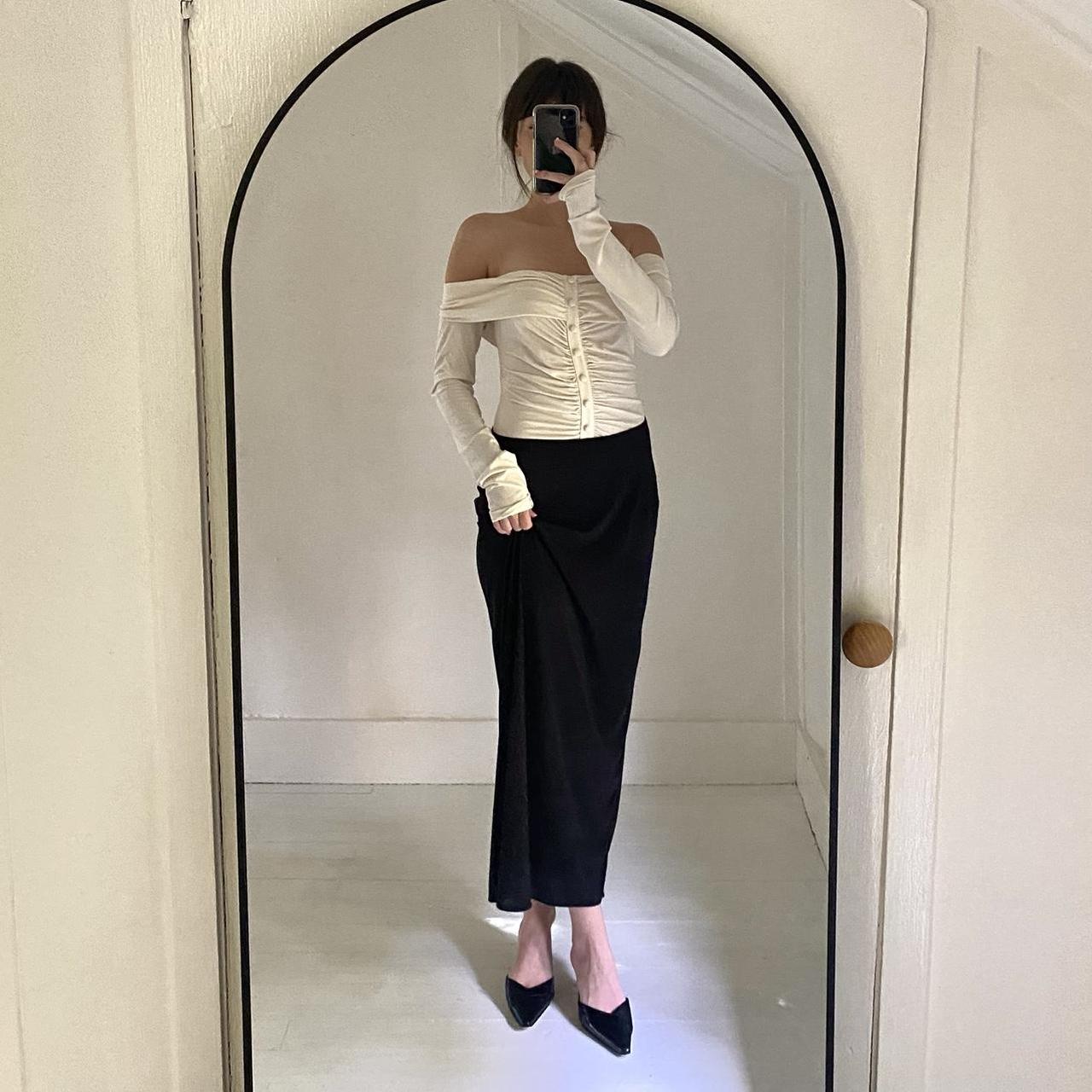 The Line By K Lunar Off Shoulder Bodysuit in Vanilla Size M