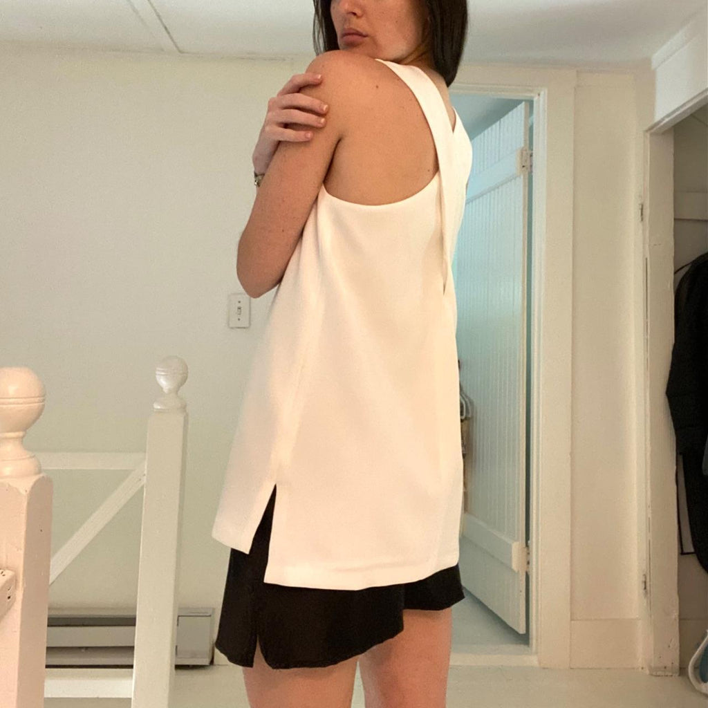 Theory Parieom Admiral Crepe Tunic Tank Top Size P