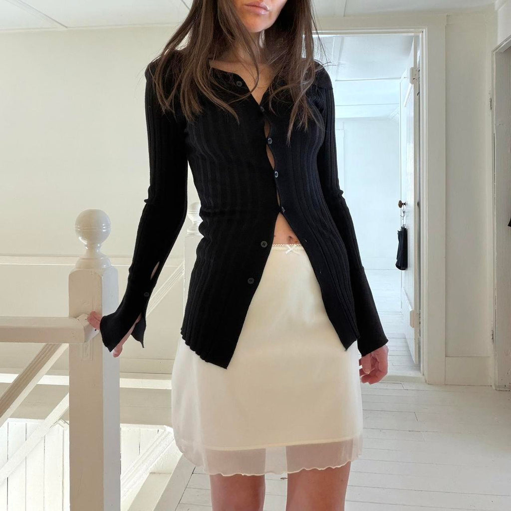 Brandy Melville Ciara Mesh Overlay Mini Skirt OS