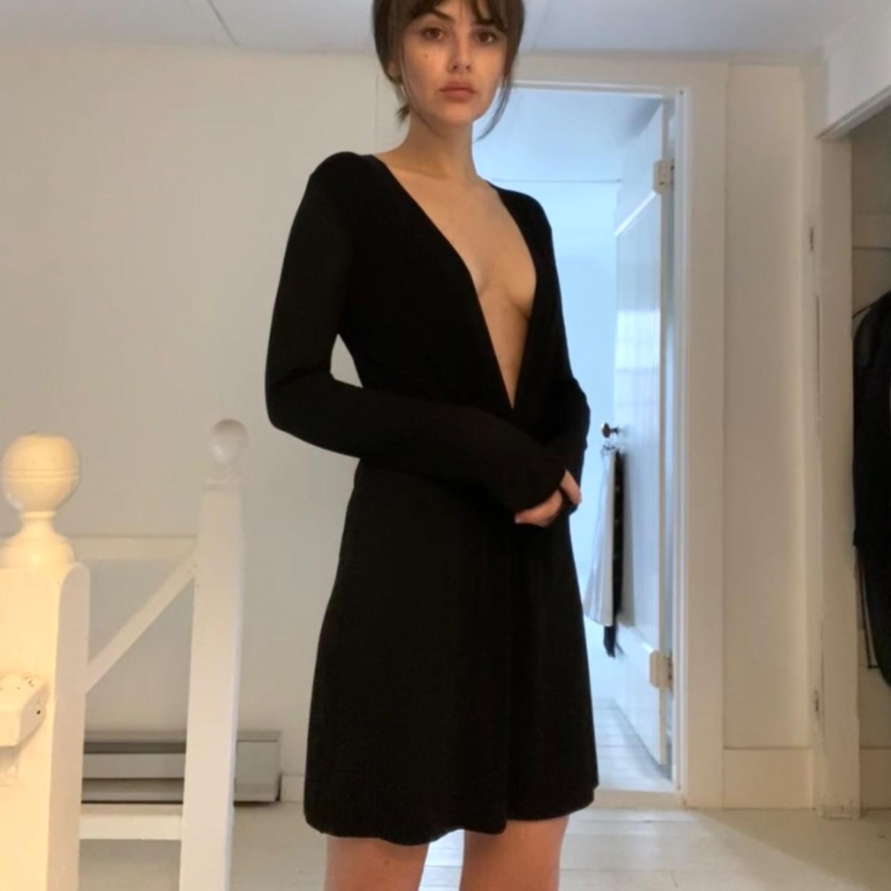 Hugo Buscati Collection Vintage 90s Plunge Neck Mini Dress Size S