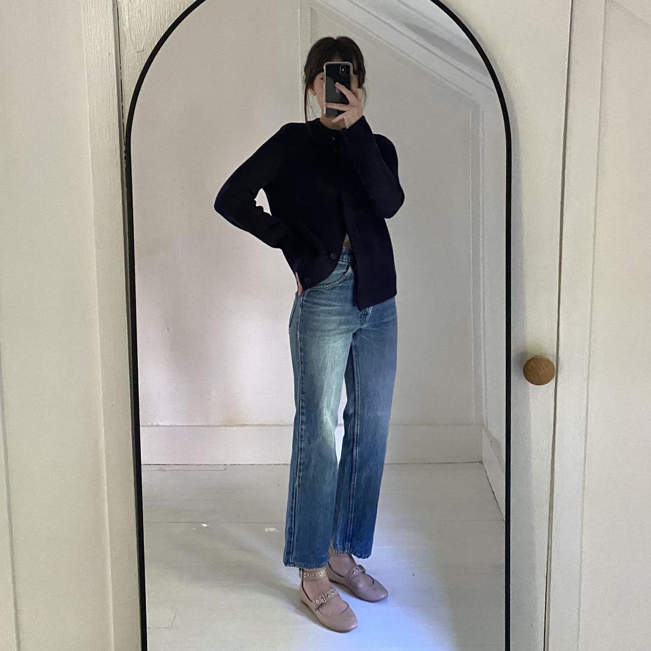 Boden Claudia Cotton Wool Cropped Cardigan in Navy Size 6