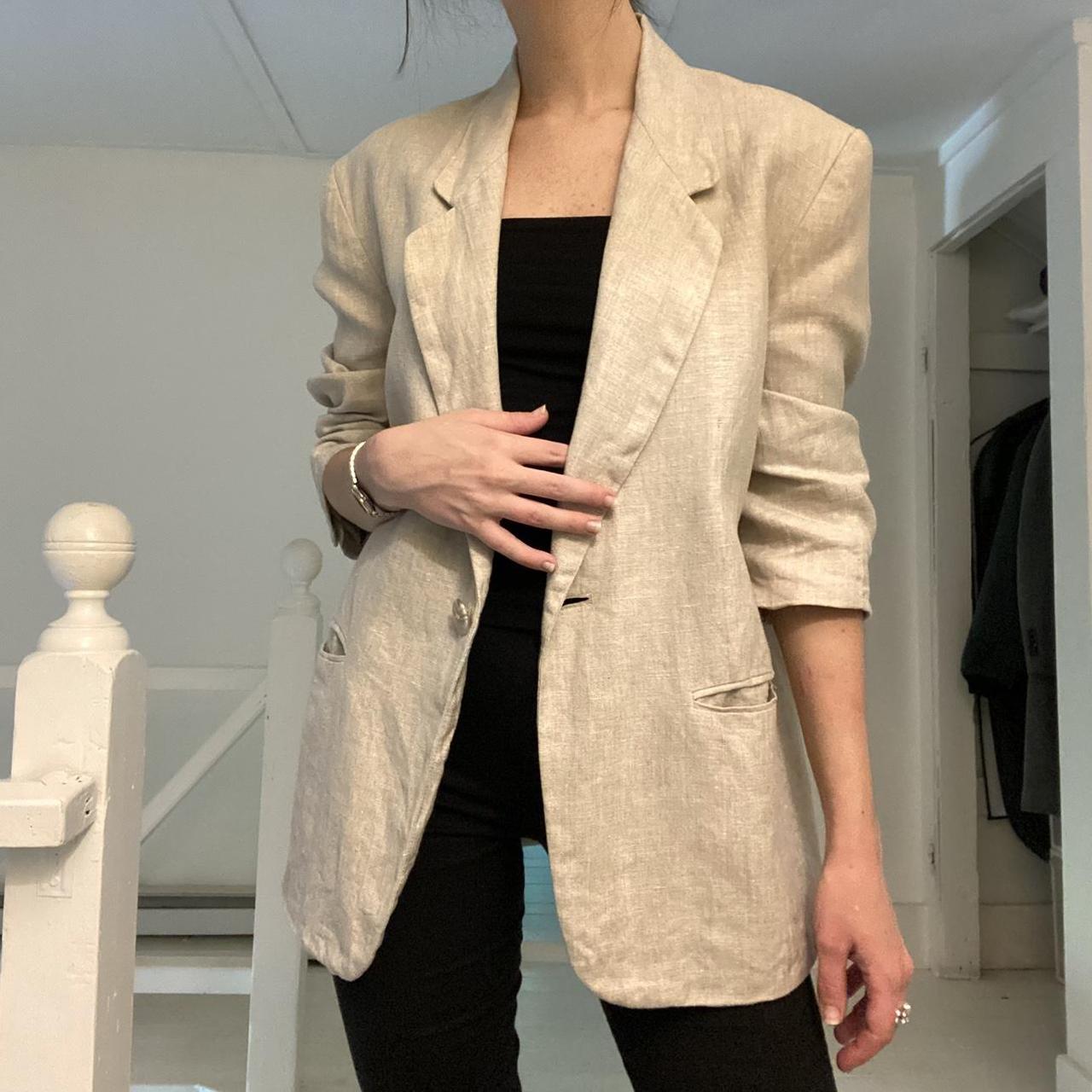 International Scene Vintage 90s Linen Blazer Jacket Size 7/8