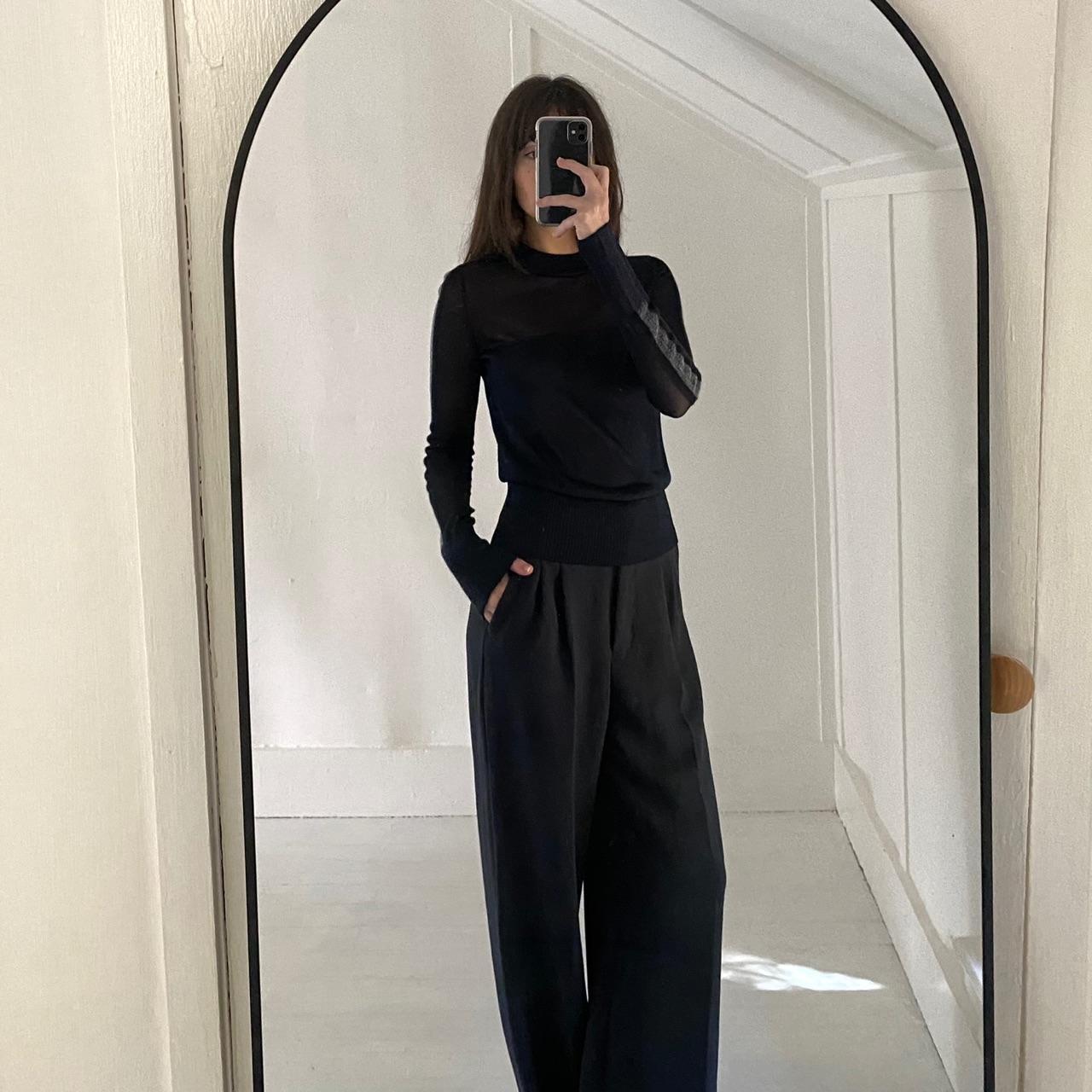 Sportmax Sheer Mesh Mock Neck Top Size XS