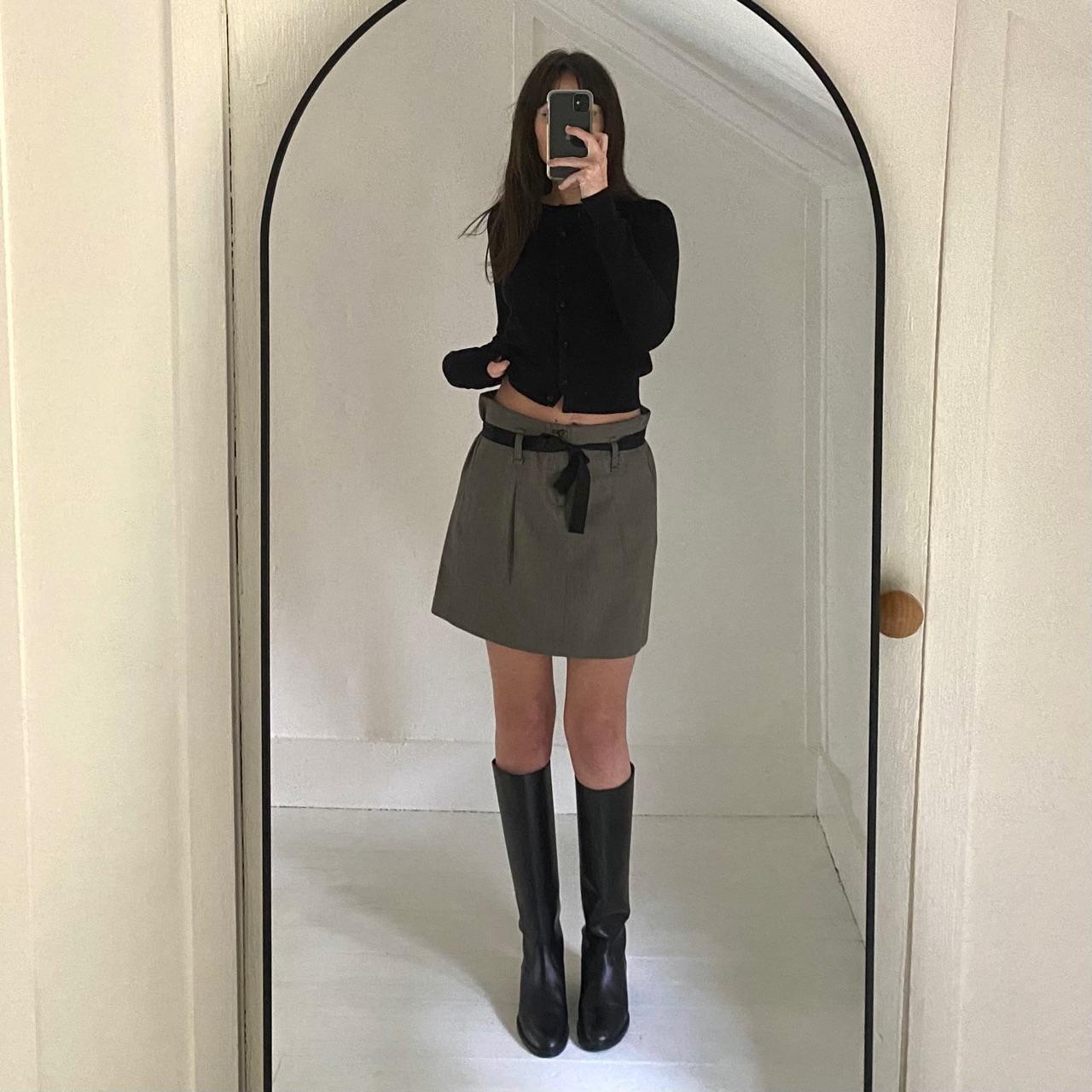 Gap Vintage Y2K Wool Belted Mini Skirt Size 1