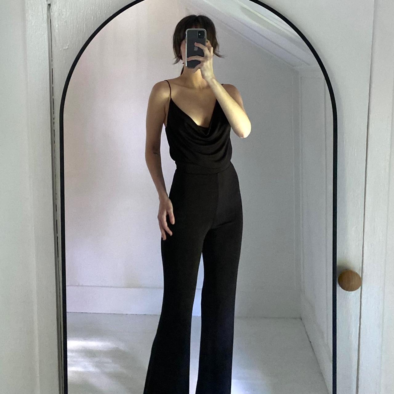 Misha Collection Moira Cowl Neck Pantsuit in Black Size 0