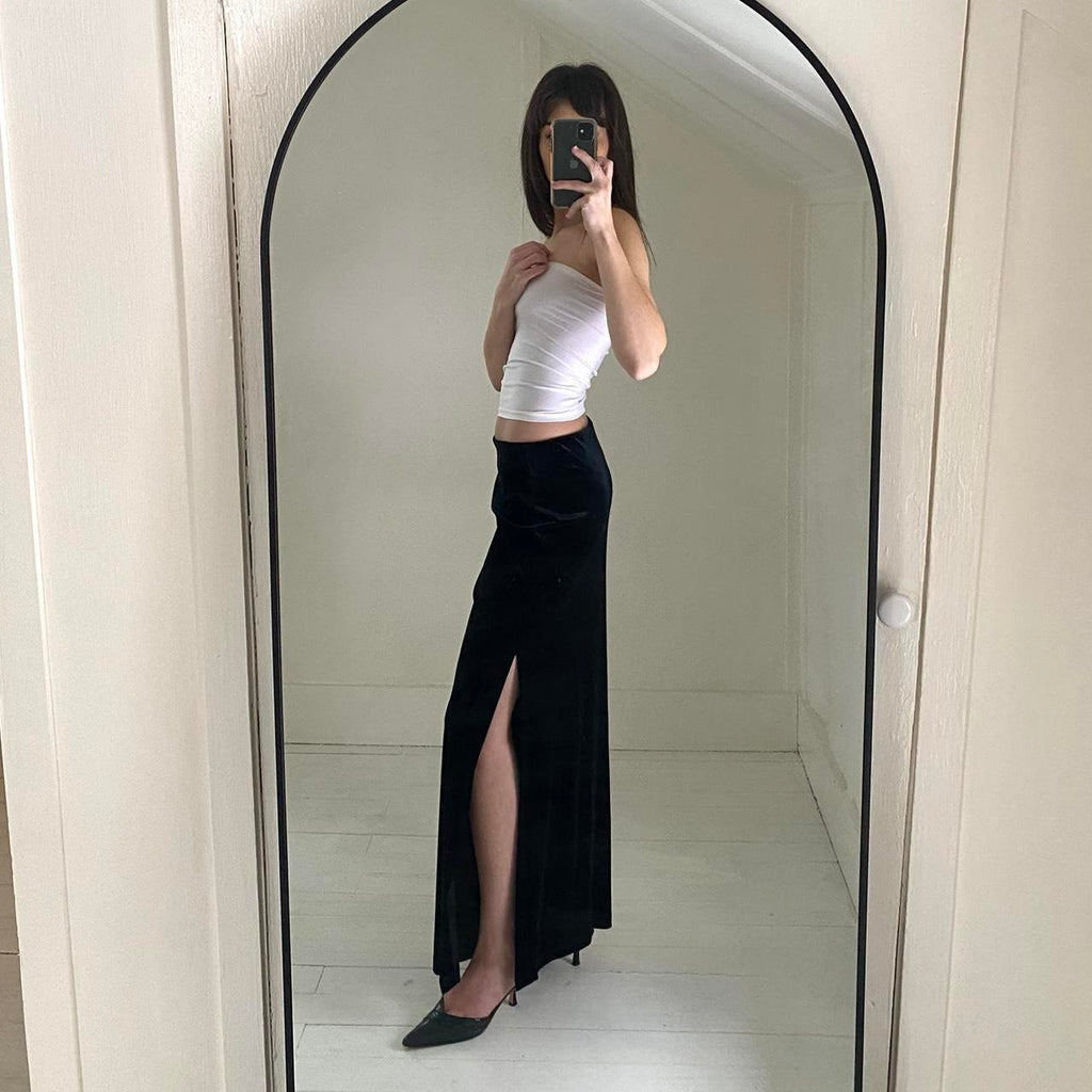 ASAP Saks Fifth Avenue Vintage 80s Velvet Maxi Skirt Size L