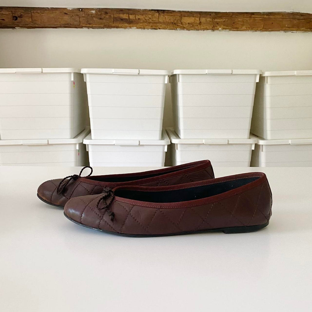 Pretty Ballerinas Rosario Quilted Leather Ballet Flats Size 39