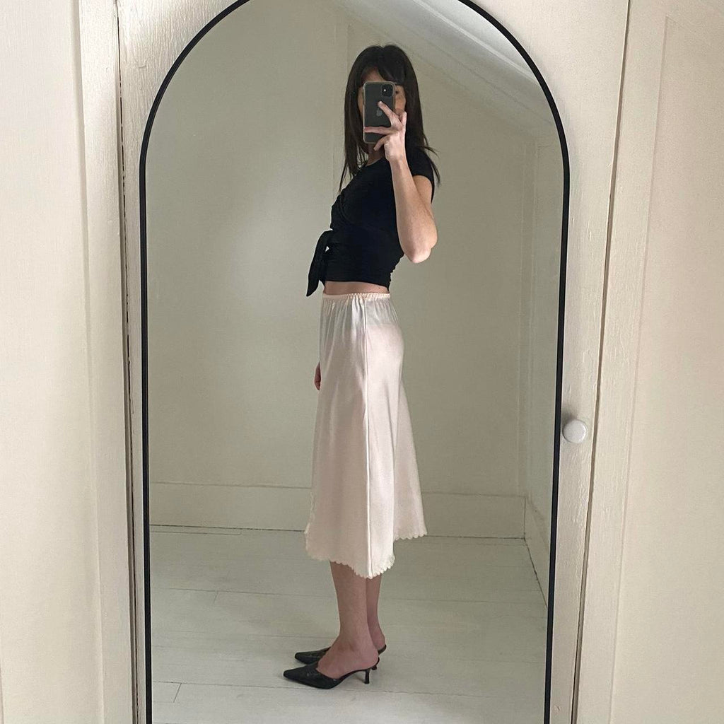 Barbizon Vintages 80s Satin Midi Slip Skirt Size M