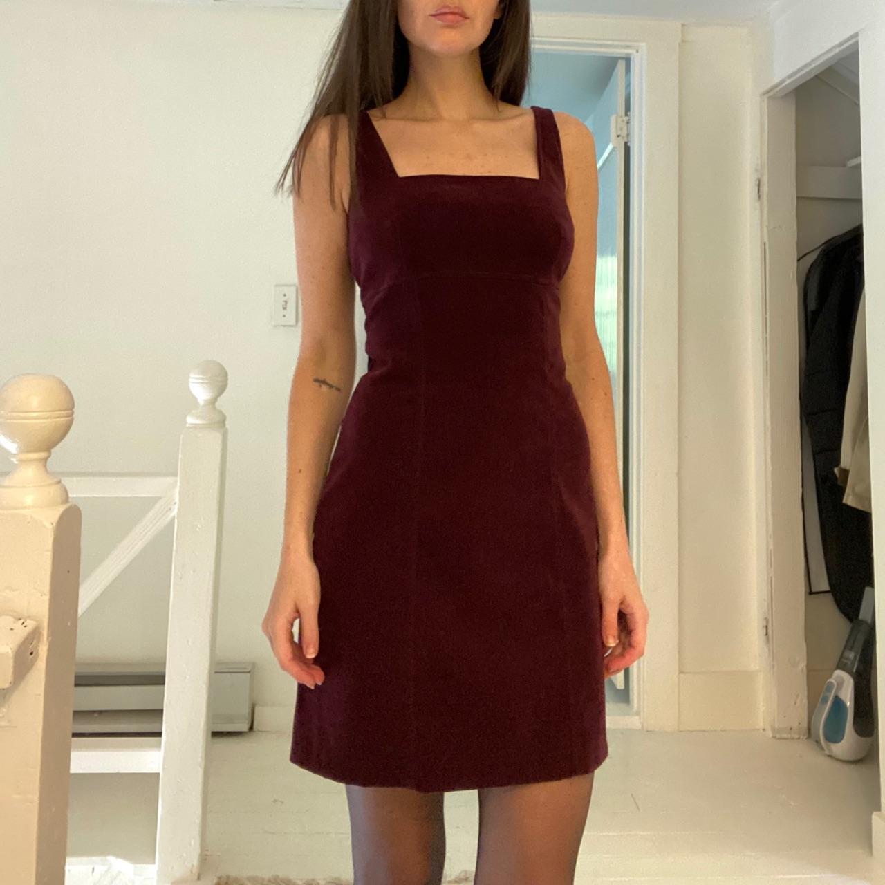 Iz Byer California Vintage Y2K Burgundy Velvet Mini Dress Size 7
