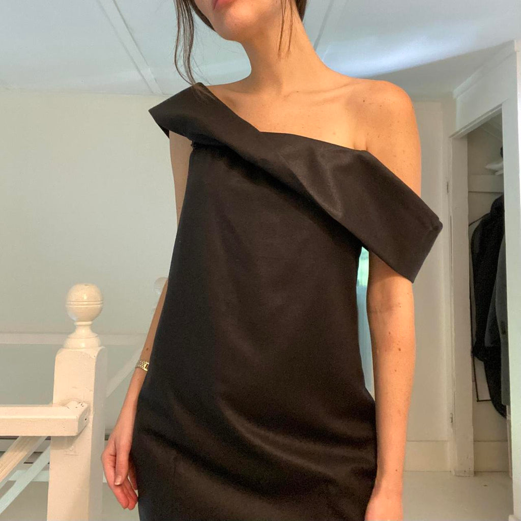 Chloé Vintage Y2K Zip Strap Accent Mini Dress in Anthracite Size 34