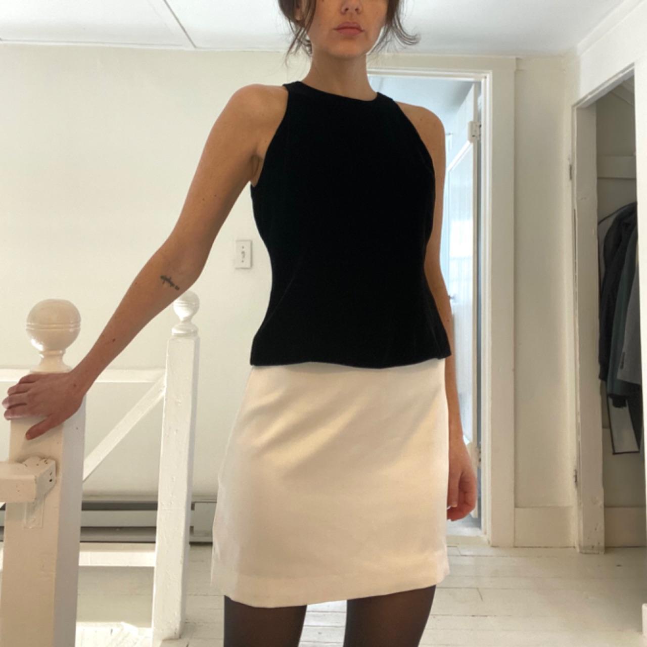 Ann Taylor Vintage 90s Silk Velvet Back Crystal Button High Neck Top Size 2P NWT