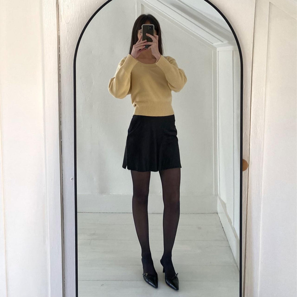 Blossom Wool Cashmere Knit Scoop Neck Sweater Size S